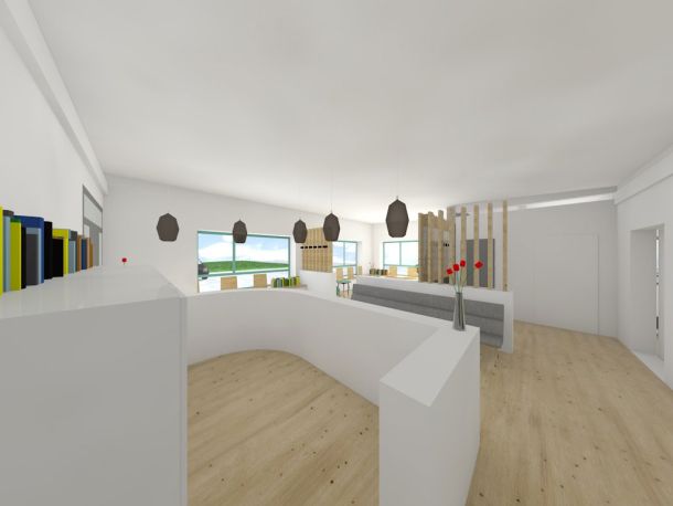 Blick von Rezeption